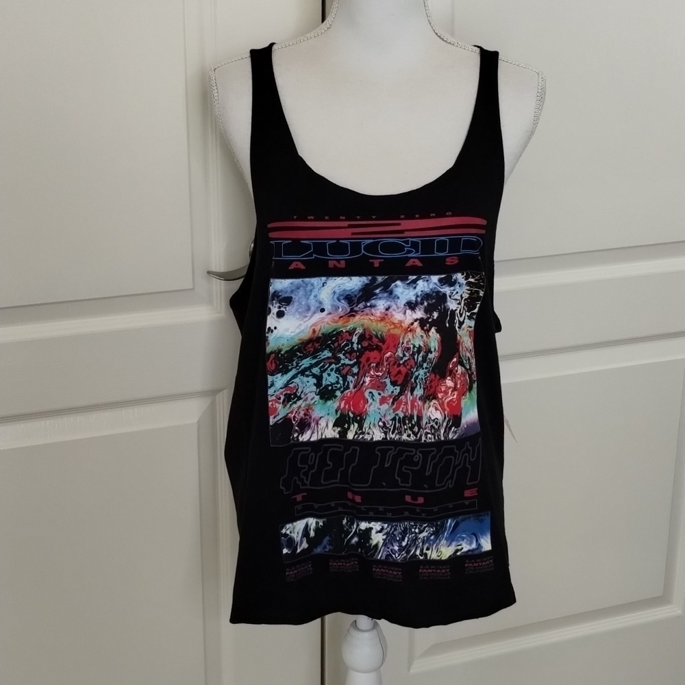 True Religion tank top large lucid fantasy tank black sleeveless TRUE RELIGION